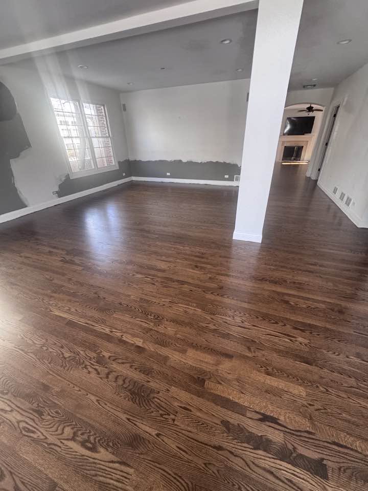 Dark hardwood flooring with visible wood grain